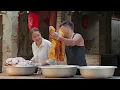 Golden Crispy Pig Face Street Food - Traditional Cooking Passed Down for Generations