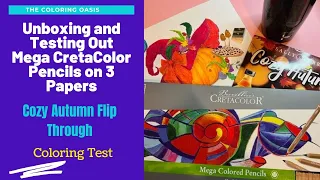 Unboxing Testing and Review of the Jumbo CretaColor Pencils Coloring in Cozy Autumn Sally Berry