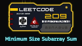 Minimum Size Subarray Sum LeetCode Python Algorithm Visualization