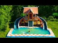 Lagu 🏡 Build a Swimming Pool for a Bamboo House with Twin Slides 🌊