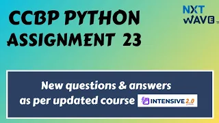 Coding Assignment 23 Python CCBP nxtwave