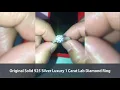 Original Solid 925 Silver Luxury 1 Carat Lab Diamond Ring