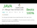 21 Merge Two Sorted Lists using java