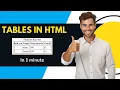 Tables in HTML in 1 minute