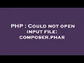 PHP Could not open input file composer phar