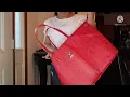 What s in my bag XXX Large MCM tote big red