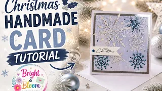 Easy 3D Christmas Handmade Card Tutorial Blue with Snowflakes