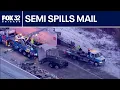 Semi crash on I-65 exit ramp spills mail across roadway in NW Indiana