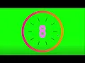21 seconds countdown timer with number display with Alarm Greenscreen copyright free