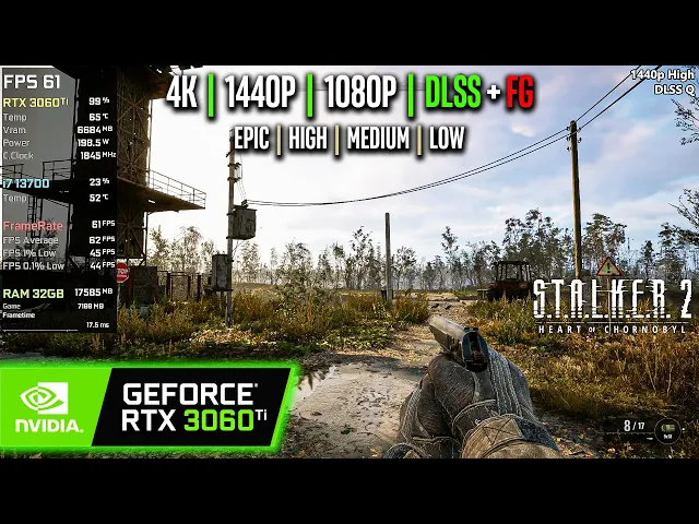 RTX 3060 Ti | S.T.A.L.K.E.R. 2 Heart of Chornobyl - 4K, 1440p, 1080p, DLSS, FG - Epic, High, Medium