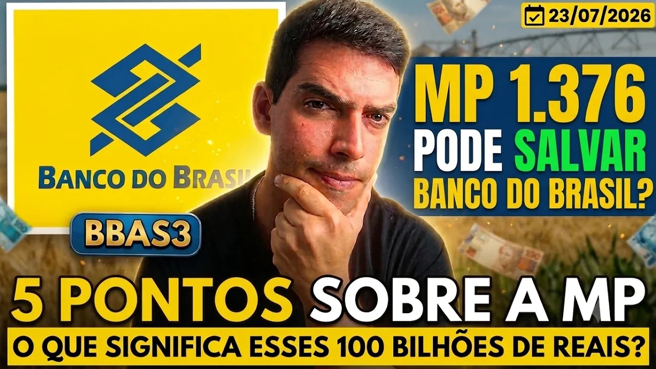 BBAS3 | MP 1.376 VAI SALVAR O BANCO DO BRASIL E O AGRONEGÓCIO BRASILEIRO? | 5 PONTOS IMPORTANTES!