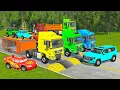 Download Lagu Flatbed Truck Mcqueen | Transportation with Truck - Pothole vs Car #21 - BeamNG.Drive