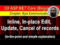 Inline In-place Edit Update Cancel of records 6 min ASP NET Core Tutorial