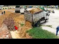 Download Lagu Start New Project !! Dump Truck 5Ton Back Uploading STUCK, Technique Rescue Using Doze Pushing .