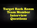 Target Back Room Team Member Interview Questions