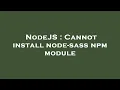 NodeJS Cannot install node-sass npm module