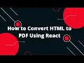 How to Convert HTML to PDF Using React
