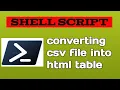 How to convert csv file to html file in shell script
