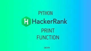 Print Function Hackerrank Python Solutions