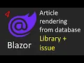 BlazorArticle library issue with rendering article from database