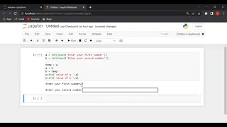 Python tutorial for beginners Swap 2 variables in Python using third variable