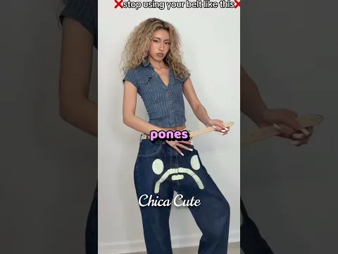 👖 El TRUCO del cinturón para pantalones anchos (queda perfecto) #modatips #shorts