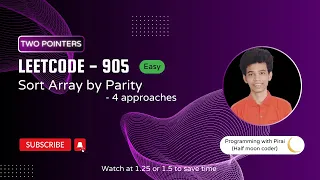 Sort Array by Parity Leetcode 905 Approach Code with explanation