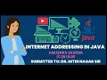 INTERNET ADDRESSING IN JAVA JAVA InetAddress CLASS NETWORKING IN JAVA