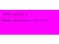 JAVA tutorial 4 Math operators
