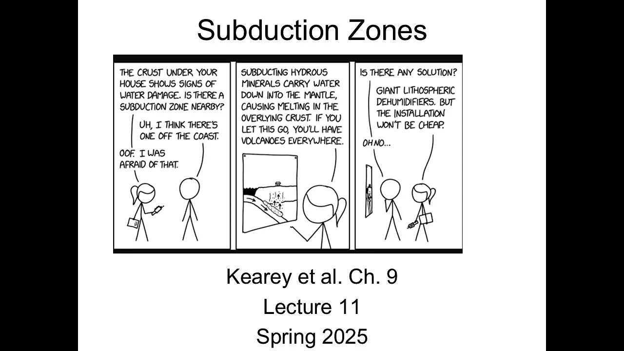GEOS 5375: Tectonics Lecture 11A - Subduction Zones