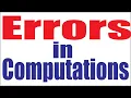 Inherent Rounding Off And Truncation Errors Numerical analysis Urdu