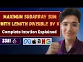 Maximum Subarray Sum With Length Divisible by K LeetCode 3381 Interesting Problem