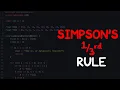 4 4 1 Simpson s Rule Implementation Coding Tutorial Numerical Methods