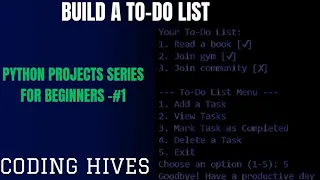 Beginner-Friendly Python Projects Series Build Your First To-Do List App in Minutes Coding Hives