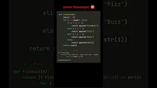 Python FizzBuzz Beginner vs Expert Solutions