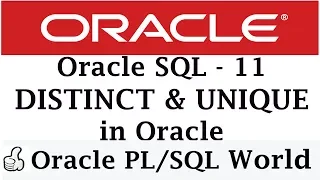 DISTINCT Clause UNIQUE Keyword in Oracle Oracle Tutorials for Beginners