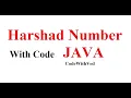 Harshad number Program to check Harshad number or not in java Harshad number in hindi java