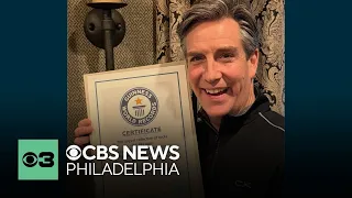 CBS News Philadelphia s Jim Donovan receives certificate for sock collection world record