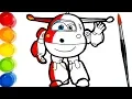 Lagu SUPER WINGS JETT Drawing and Coloring for Kids Toddlers | Learn Colors | Tim Tim TV