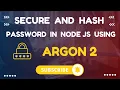 Argon2 in Node js Secure Password Hashing Tutorial for Beginners 2025