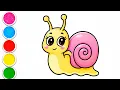 HOW TO DRAW A CUTE KAWAII SNAIL