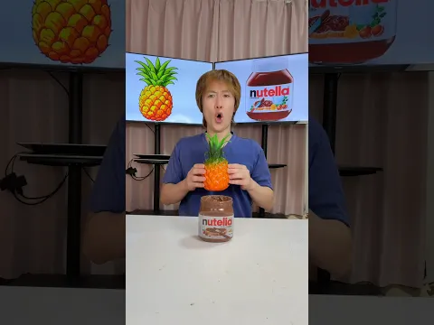 pineapple vs nutella #chocolate#pineapple#nutella#shorts#sushininja