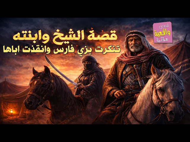 قصة الشيخ وابنته الذي تنكرت بزي فارس وانقذت اباها !!! قصة روعة