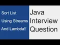 Sort List using streams and lambda expression in Java