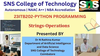Strings Operations PYTHON PROGRAMMING SNS Institutions