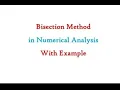 Bisection method to solve non linear equatuion in Numerical methods for engineering students