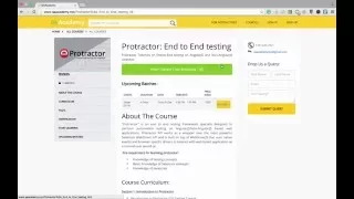 QA Academy - Protractor end to end Testing