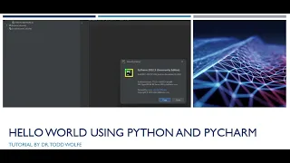 Python using PyCharm Tutorial 1 Getting started with a simple Hello World Program