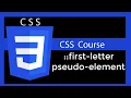 CSS first letter Pseudo element