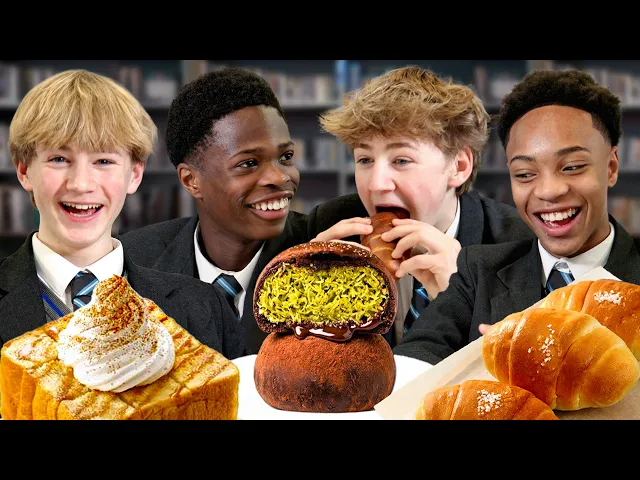 Video: British Highschoolers try Korean Viral Desserts (ft.Dubai Chewy Chocolate)